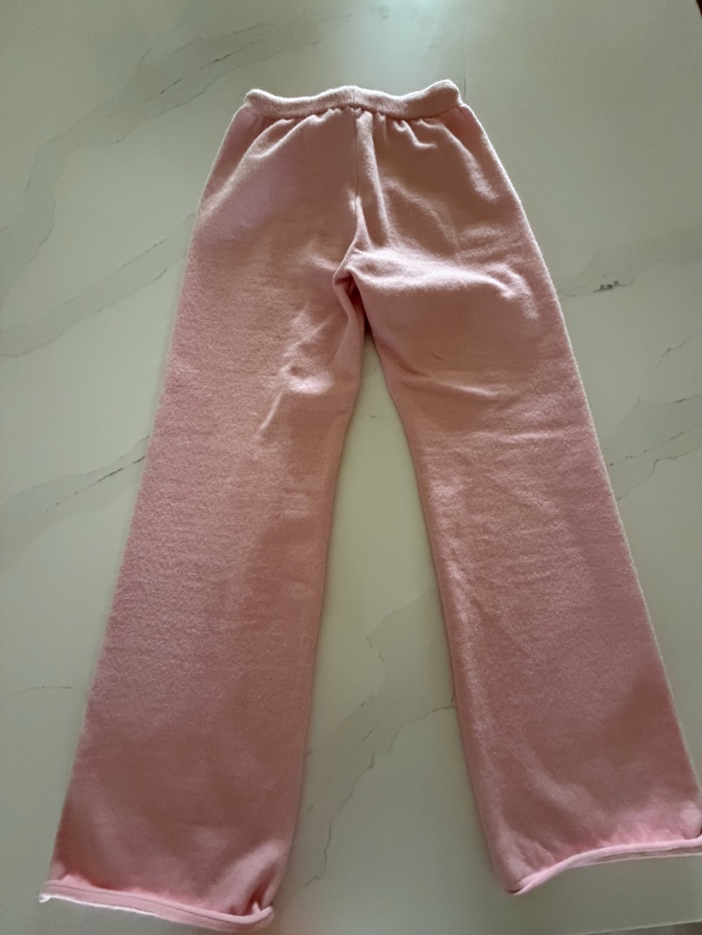 Knitted Pink Drawstring Lounge Pants - Picture 5 of 6